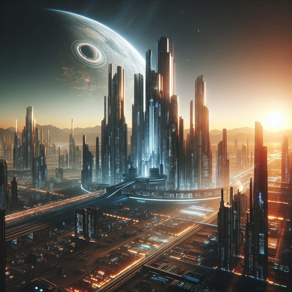 Dramatic Futuristic Cities in Cinematic Style