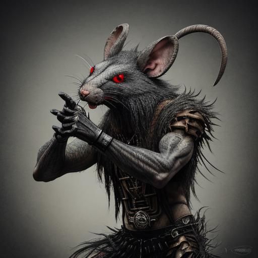 anthropomorphic headbanging metalhead rat
