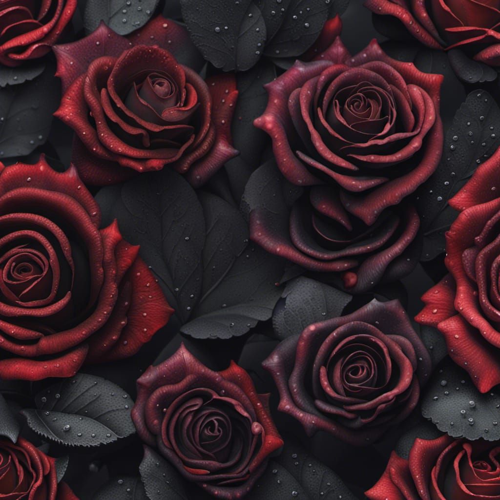 Detailed Matte Painting of a Black Rose