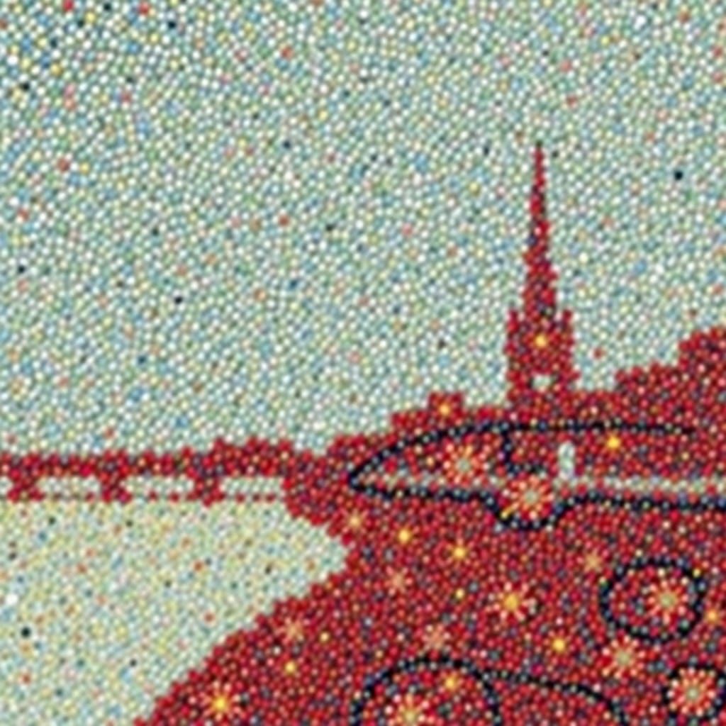 Pointillist Image Created from Tiny Dots of Color