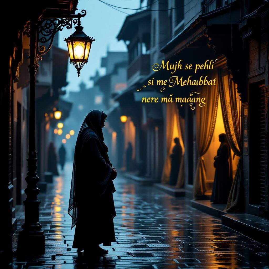 Solitary Poet in Old Lahore Dusk