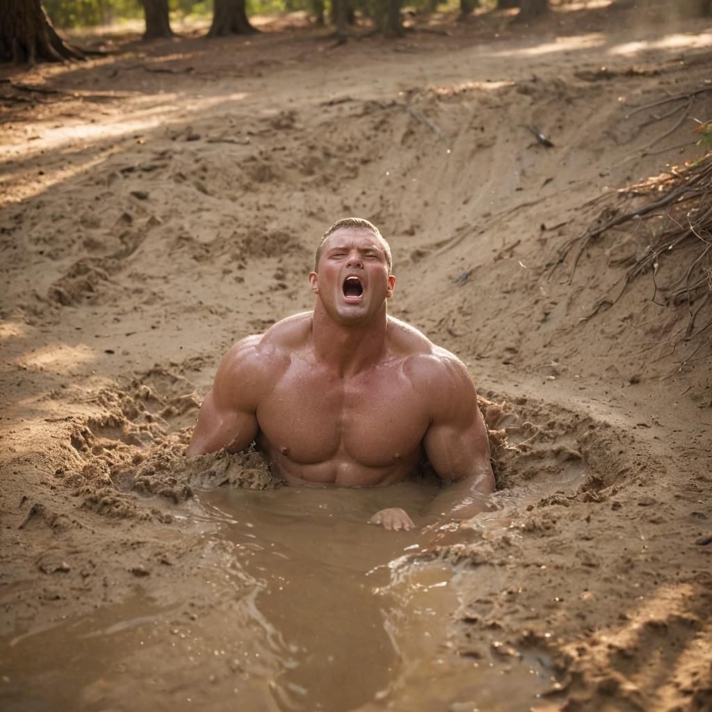 Man Sinking in Quicksand: Natural Light Photography