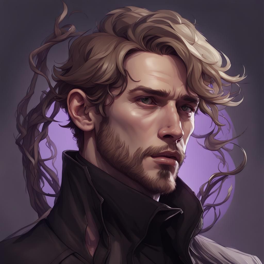 Sickly Man Portrait by Rutkowski, Artgerm, and WLOP