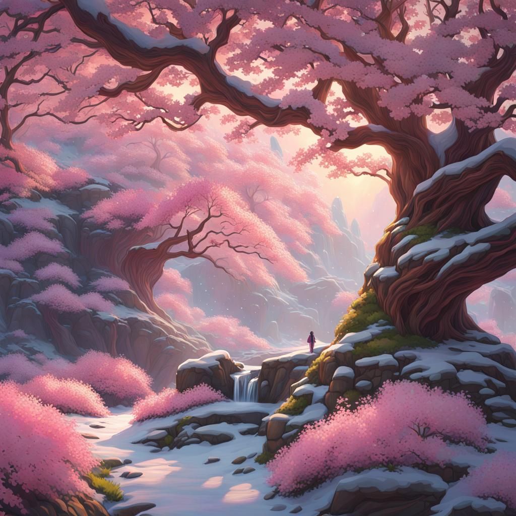 pastel Snowy Cherry blossom