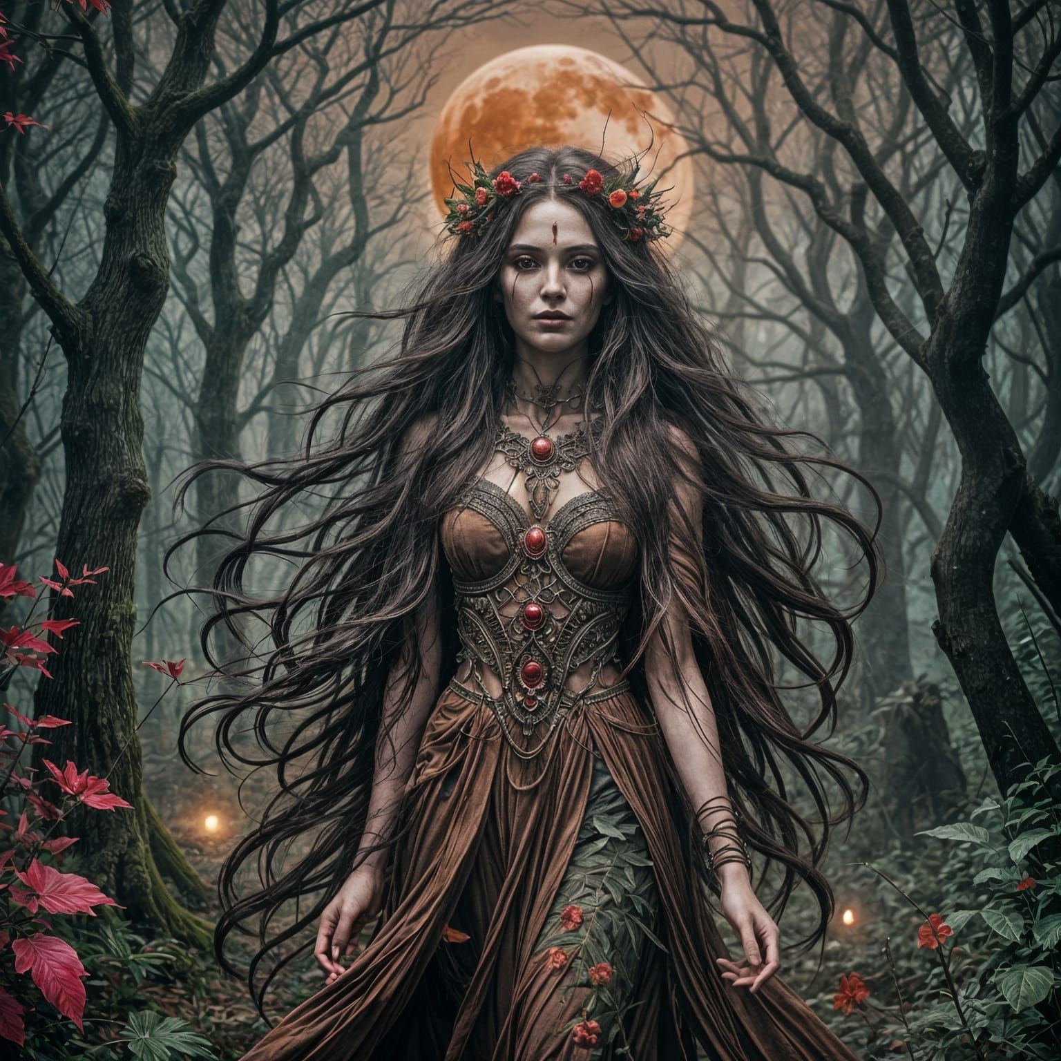 Goddess of Death in Dark Forest