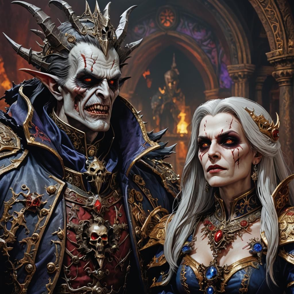 Hyperrealistic Vampire Counts Couple Portrait