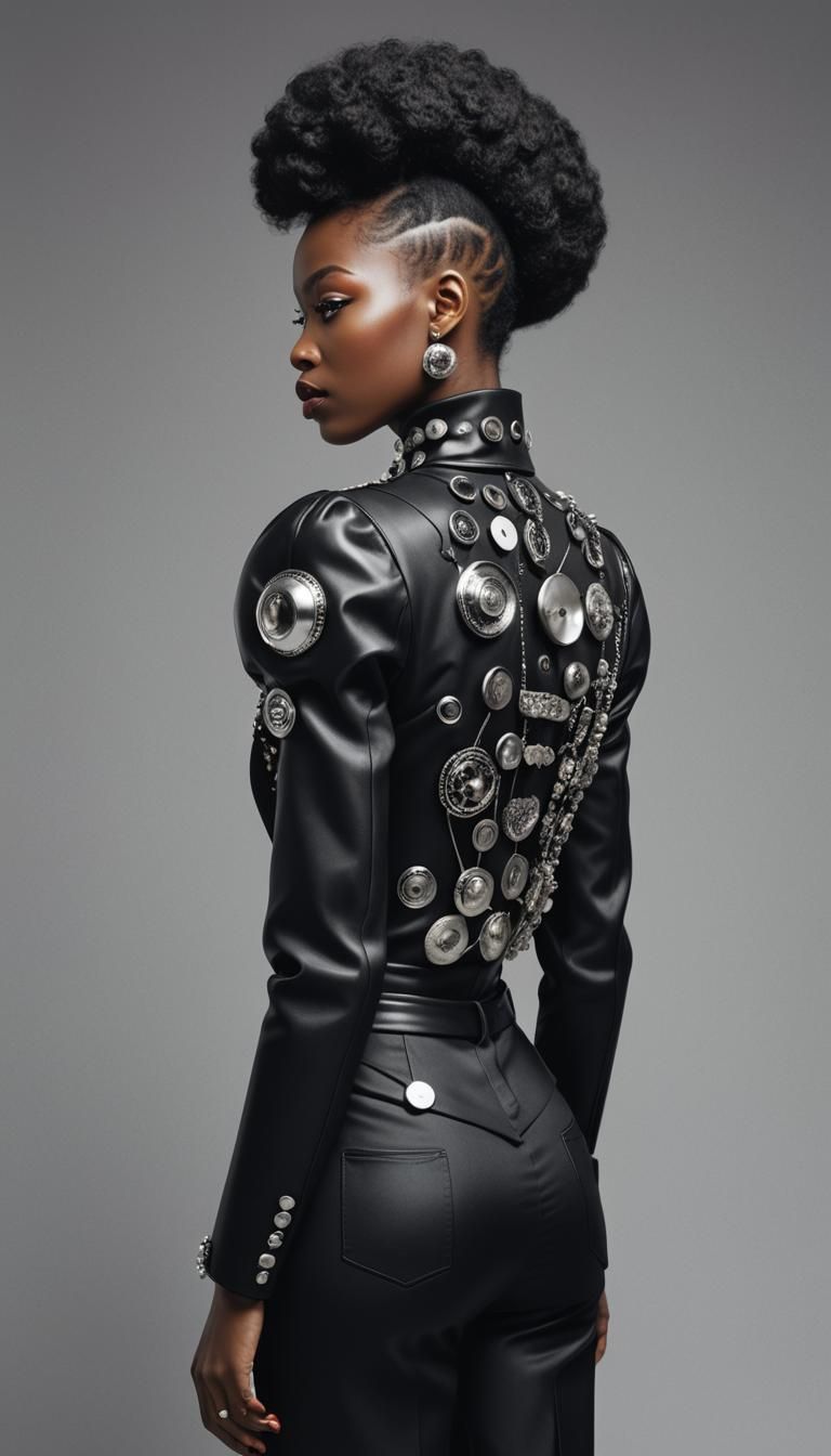Afrofuturistic Miss Mary Mack with Silver Buttons
