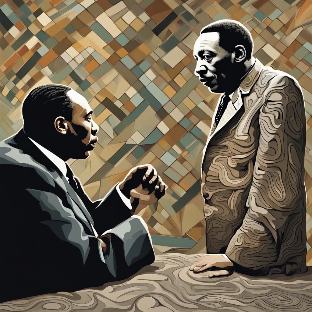 pablo picasso meeting with martin luther king discussing a p...