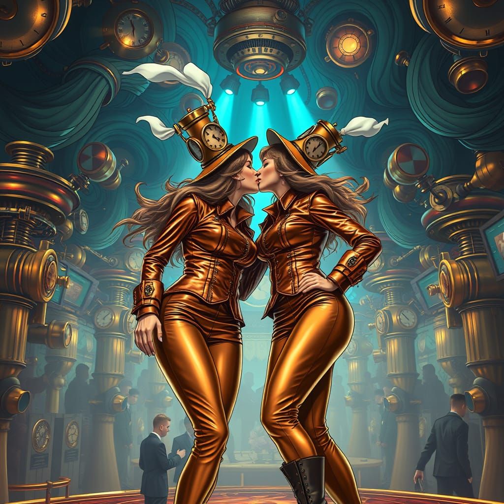 Steampunk Kiss: Dynamic Women in a Colossal Nightclub