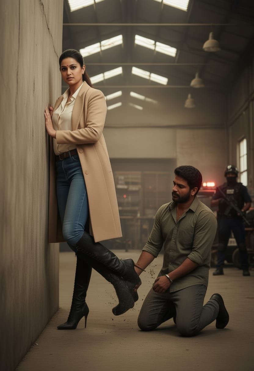 Dominant Woman Crushes Man Against Wall