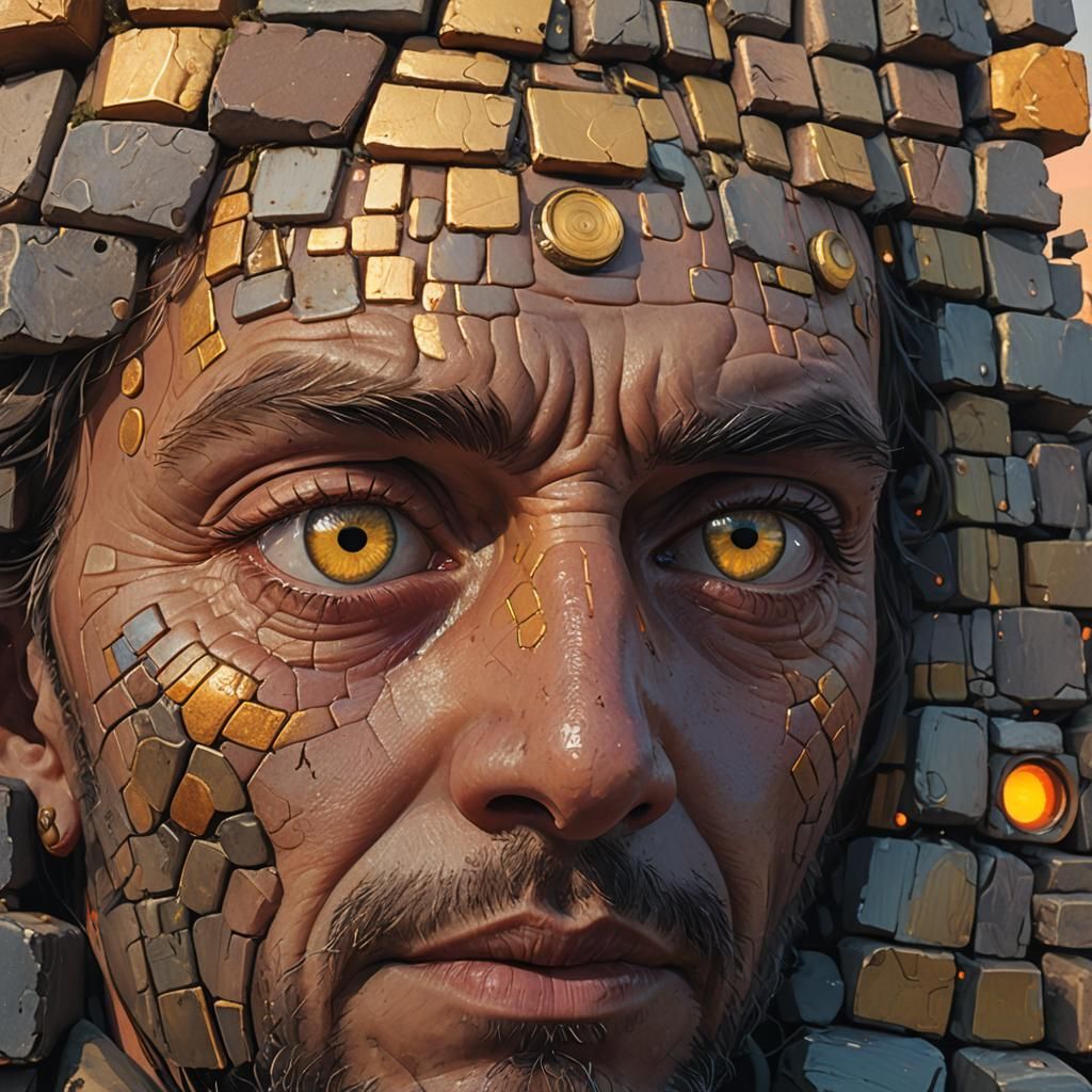 Sunset Reflected in Eyes, Surreal Fantasy Art