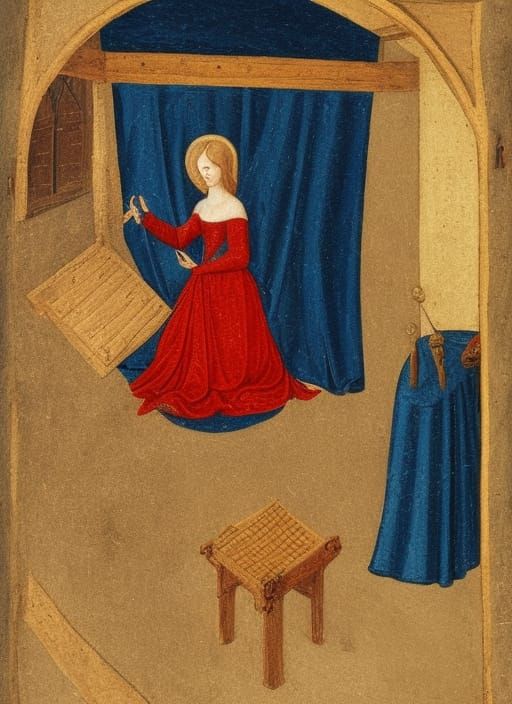 Medieval Woman in Simple Room