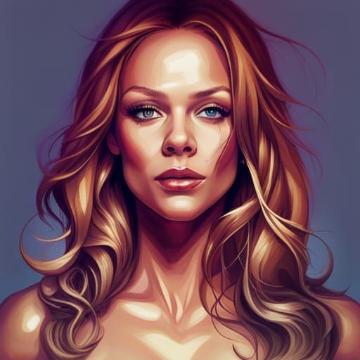 Hyperdetailed Portrait of Ginger Spice in Art Nouveau Style