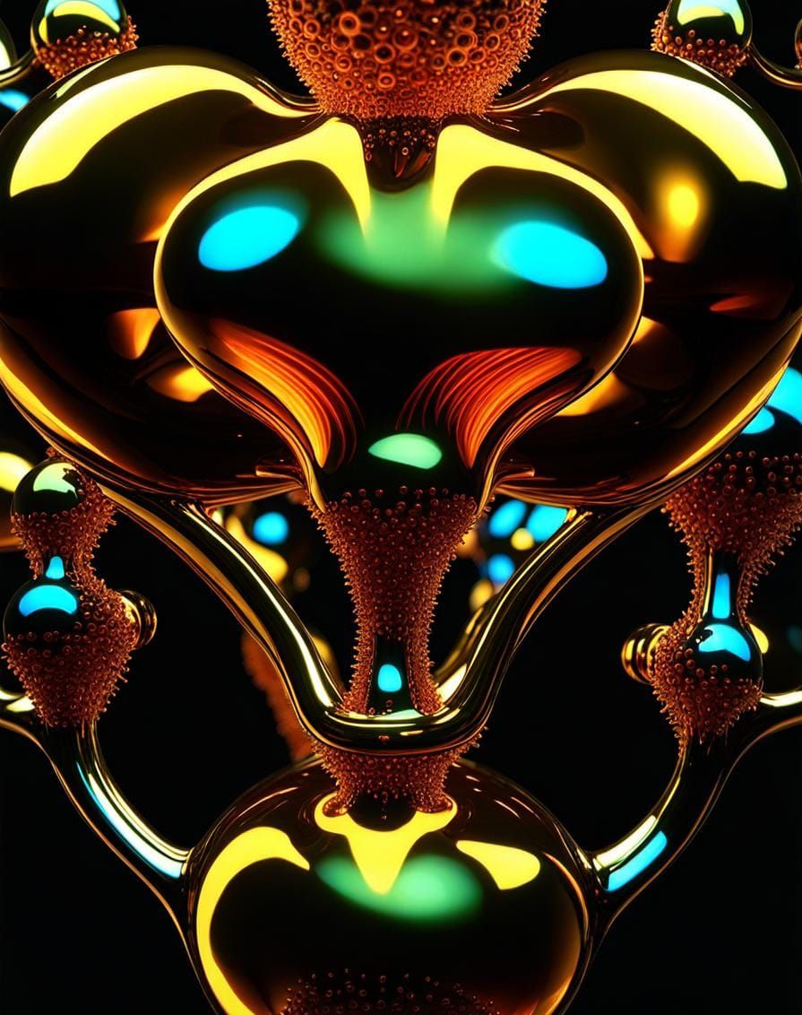 Molten Glass Sparks: Weird AI Sculptural Delight