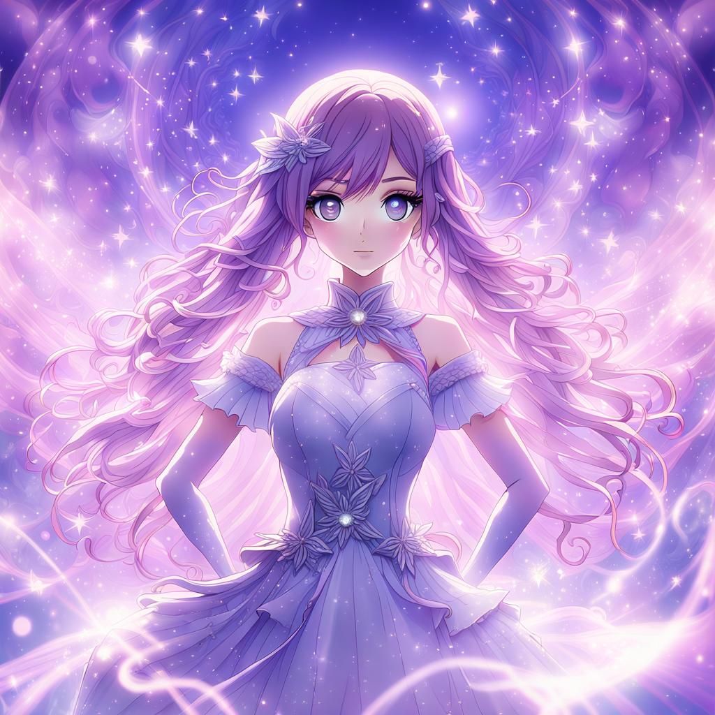 J-Pop Idol Girl in Ethereal Pastel Lights