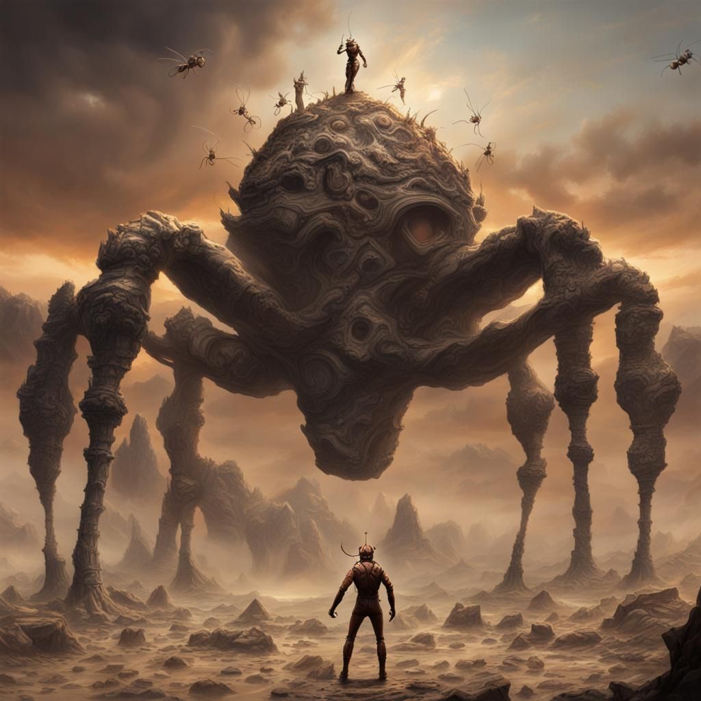 Detailed Matte Painting of an Ant God
