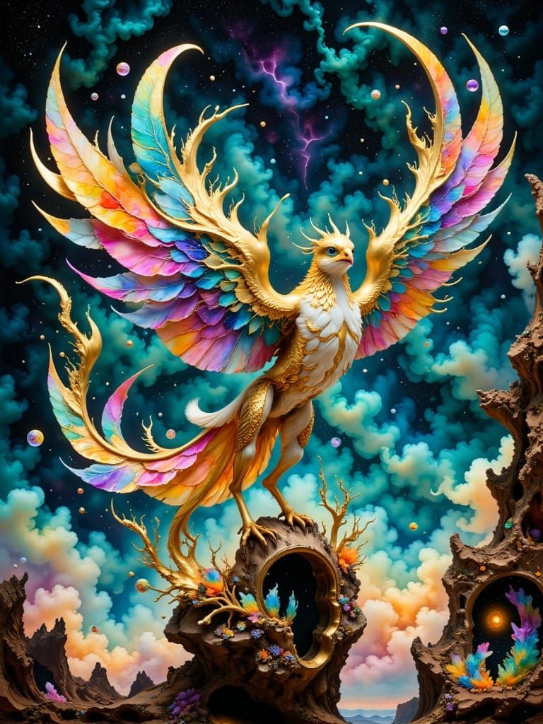Prismatic Phoenix Bird Rising, Hyperkraximalismus Style