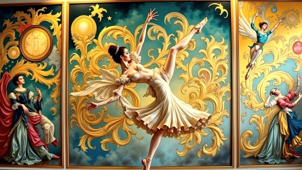 Elegant Rococo Ballerina in Classic Ballet Pose