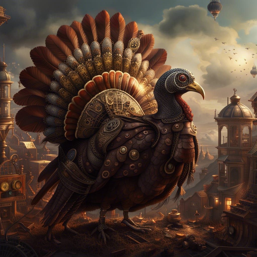 Steampunk Turkey: Detailed Digital Matte Painting