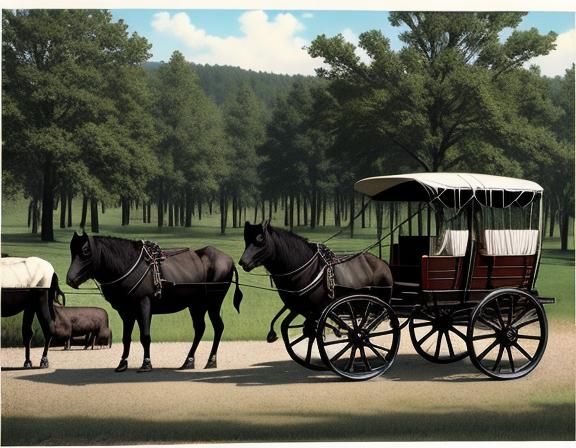 Surreal Buffalo Array Behind Buggies