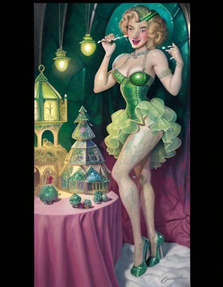 1950s Dancing Green Candy Girl