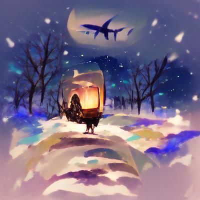 Surreal Dreamscape Under a Vibrant Night Sky