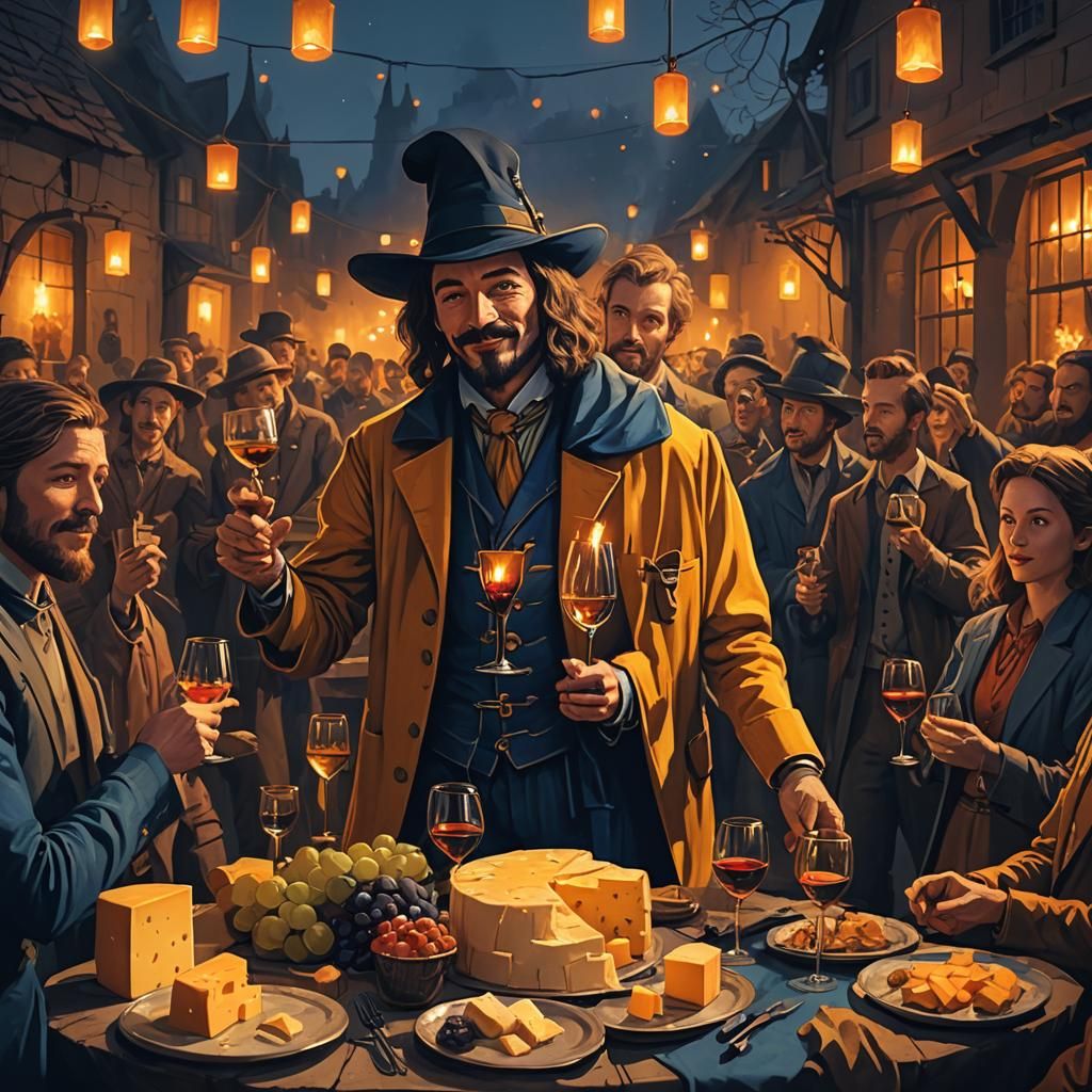 Guy Fawkes at Mystical Cheese and Wine Party