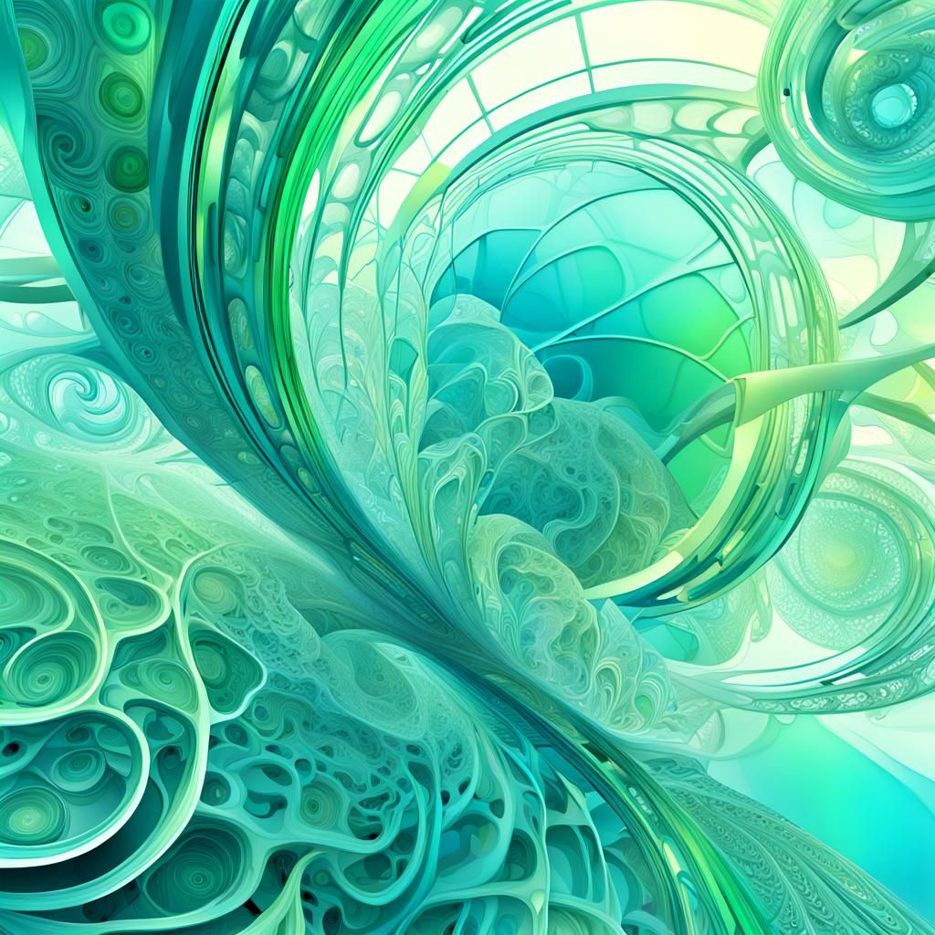 Futuristic Frutiger Aero Digital Art with Iridescent Details