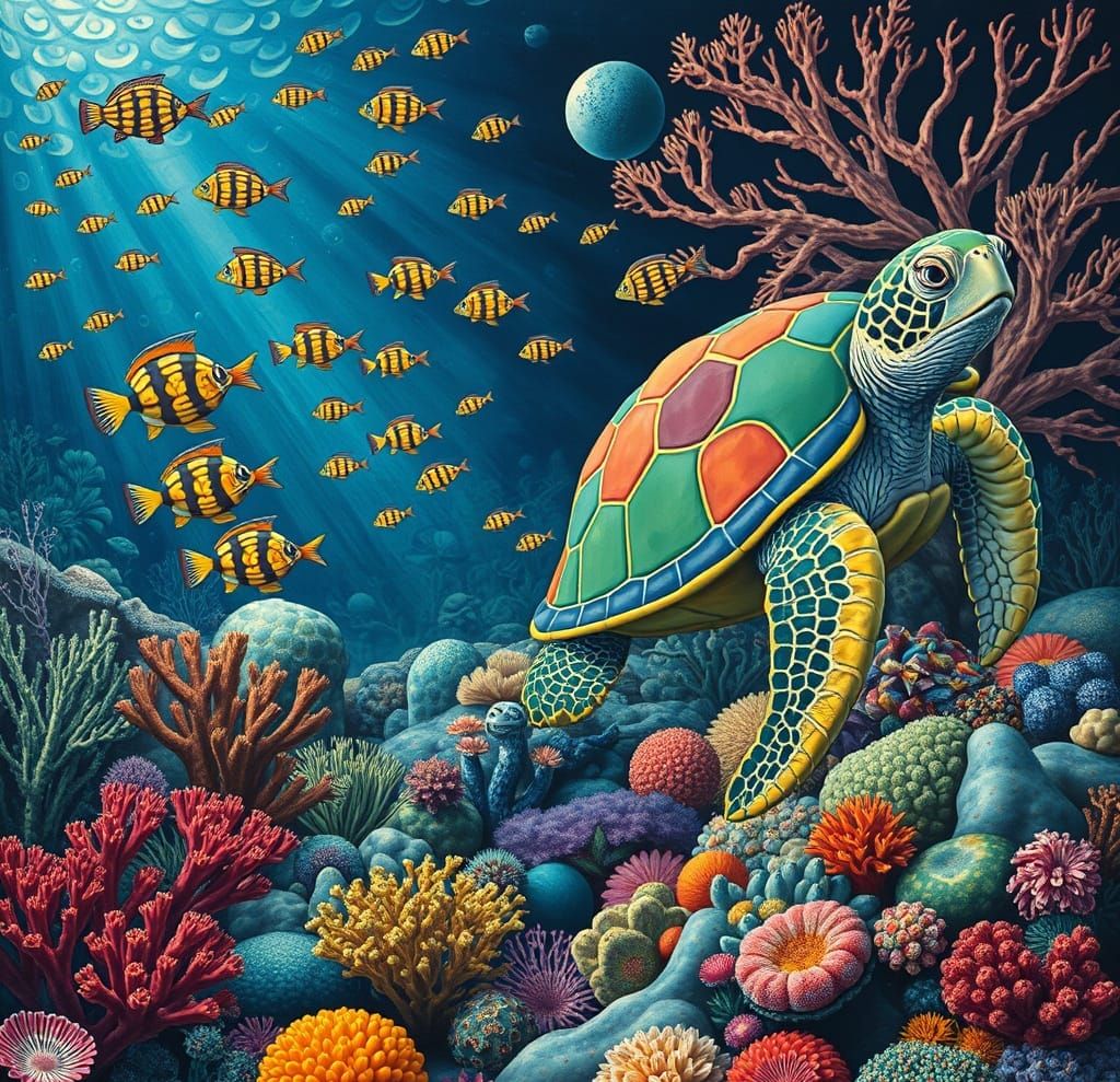 Surreal Art Deco Coral Reef Fantasy
