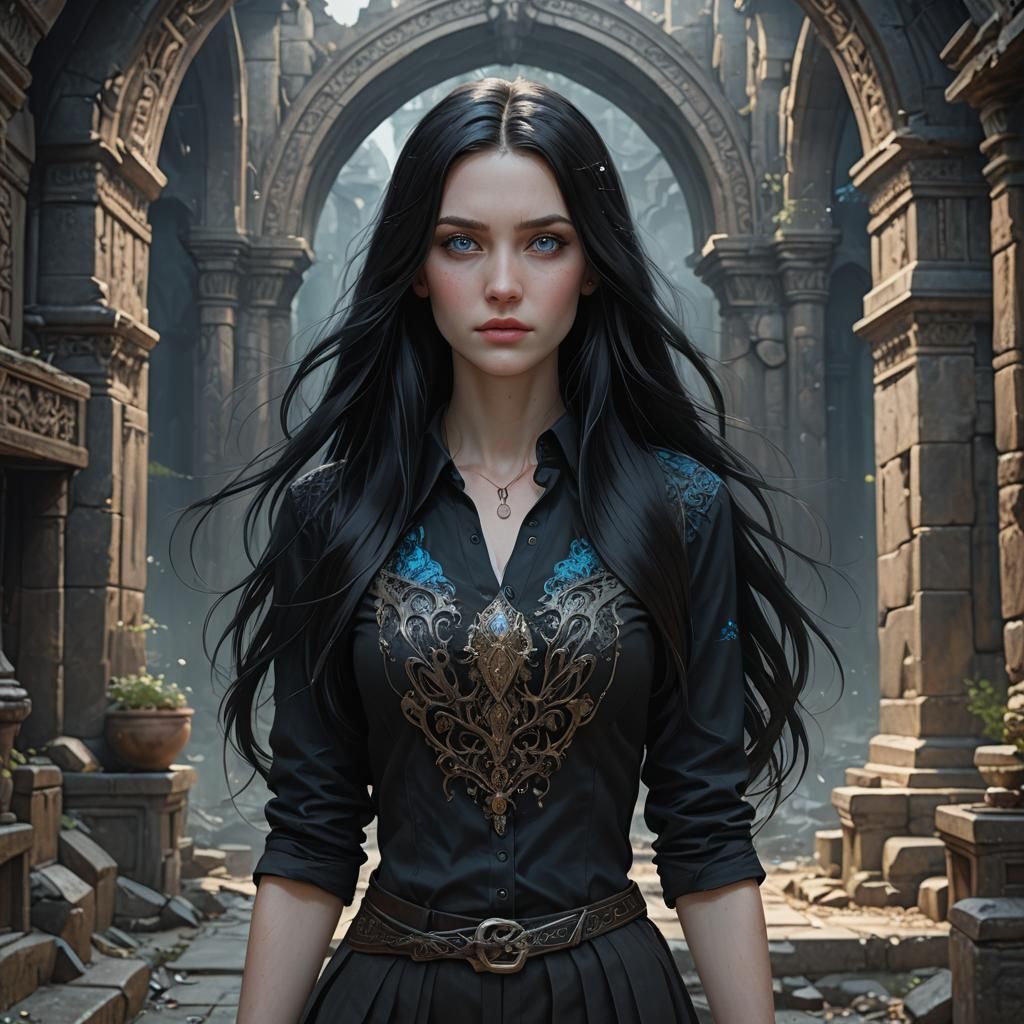 Petite Woman Portrait as Fantasy Concept Art