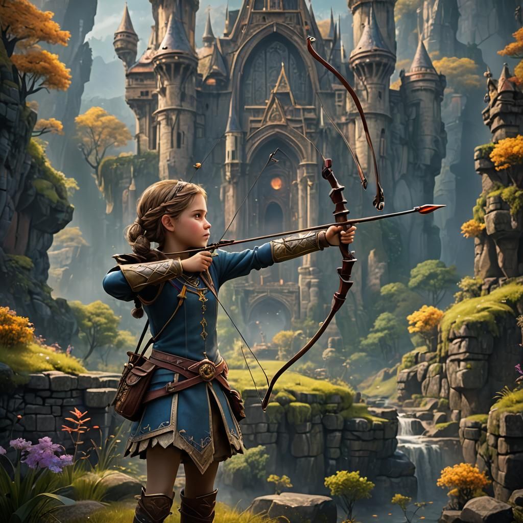 Little Princess Archery: Detailed Matte Painting