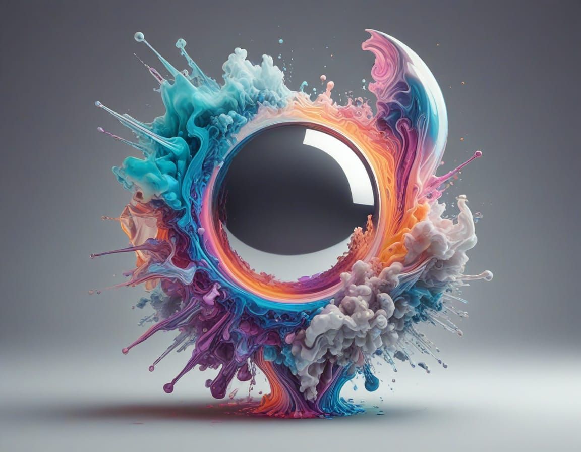 knolling mirrors glass  iridescent fog laser beams abstract surrealism 3D  vibrant colors splash art melting together op...