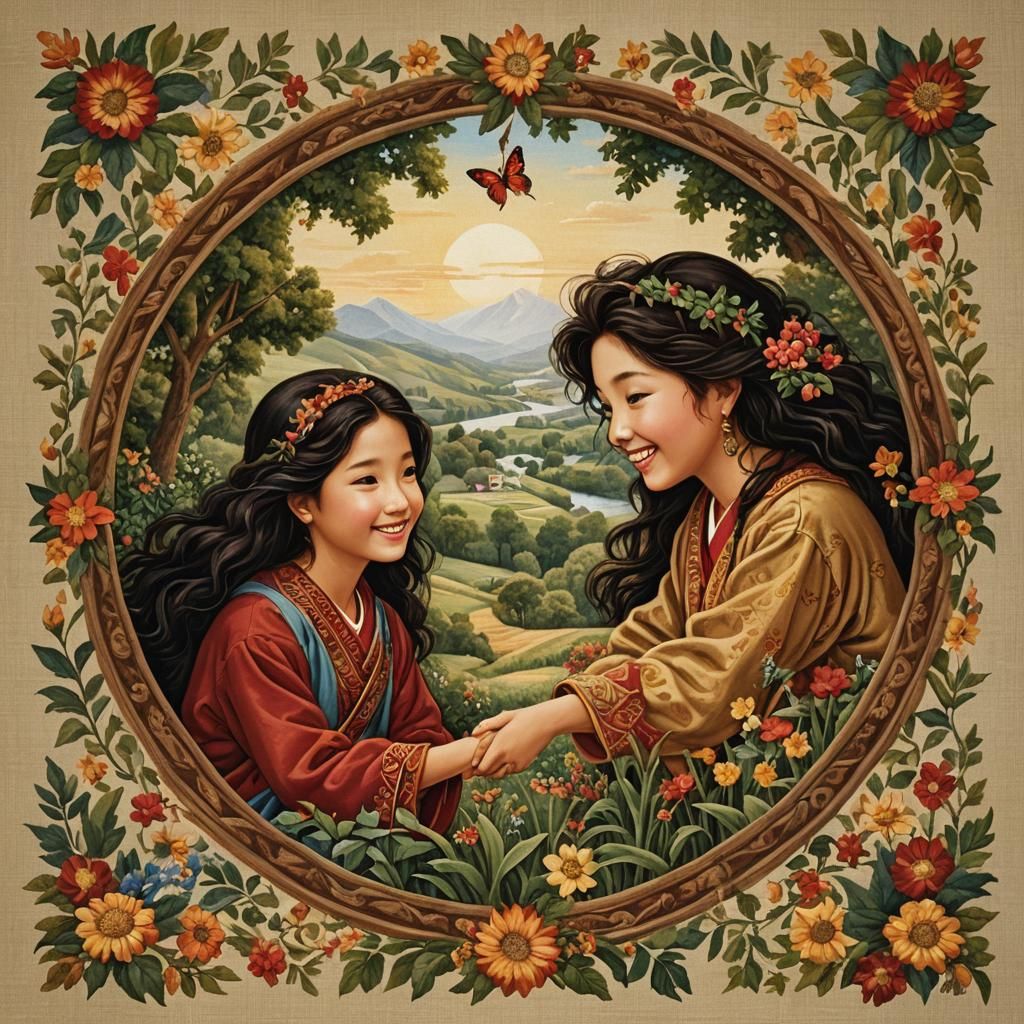 Abstract Tapestry of Friendship and Life