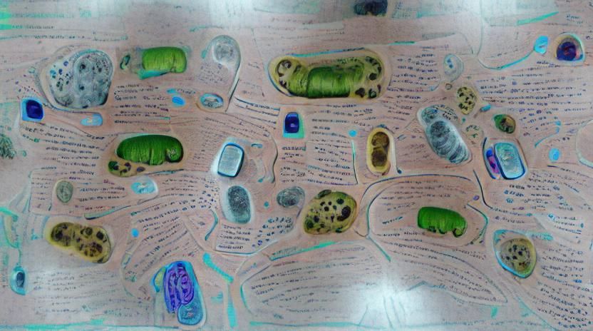 Detailed Microscopic Cell Structure with Organelles