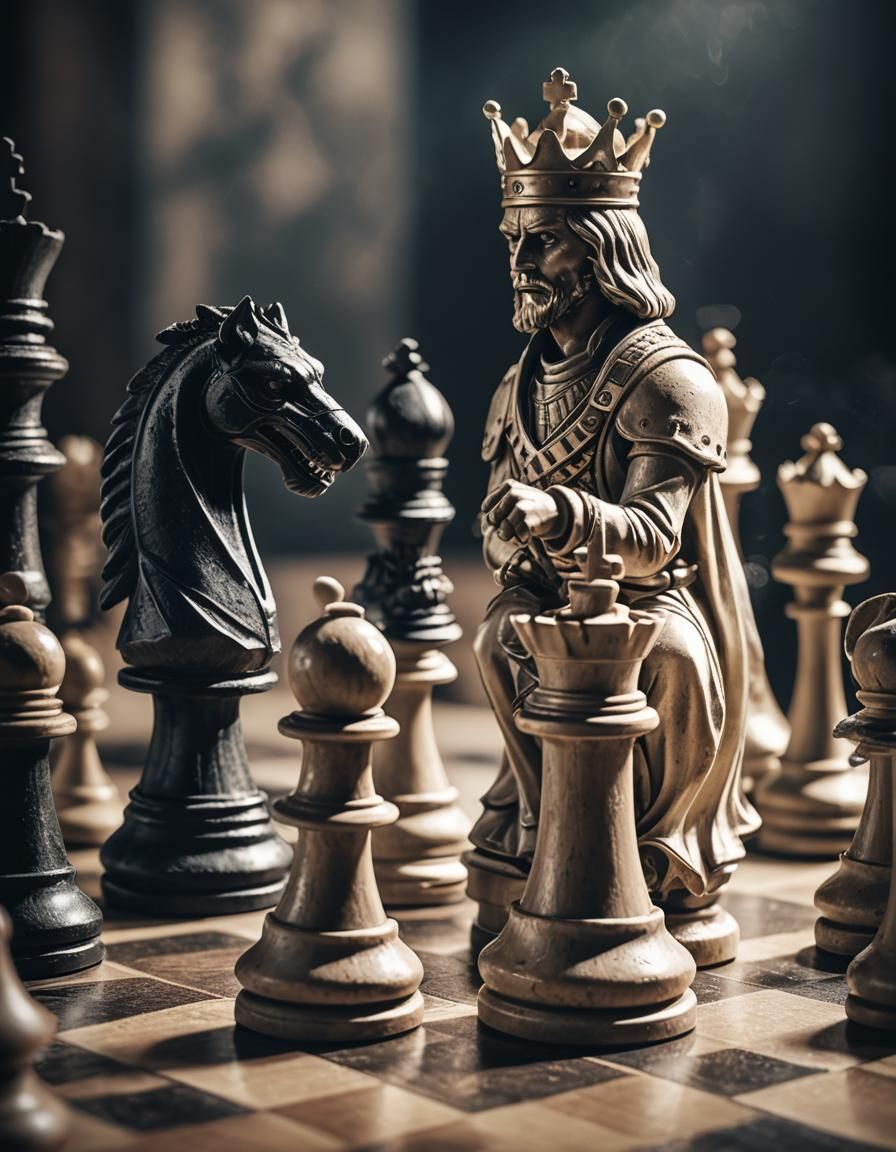 Dramatic Chess Kings Face Off in Cinematic Style