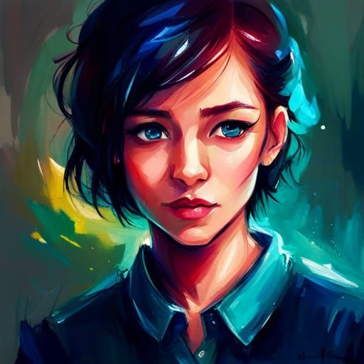 Expressive Portrait of a Beautiful Girl