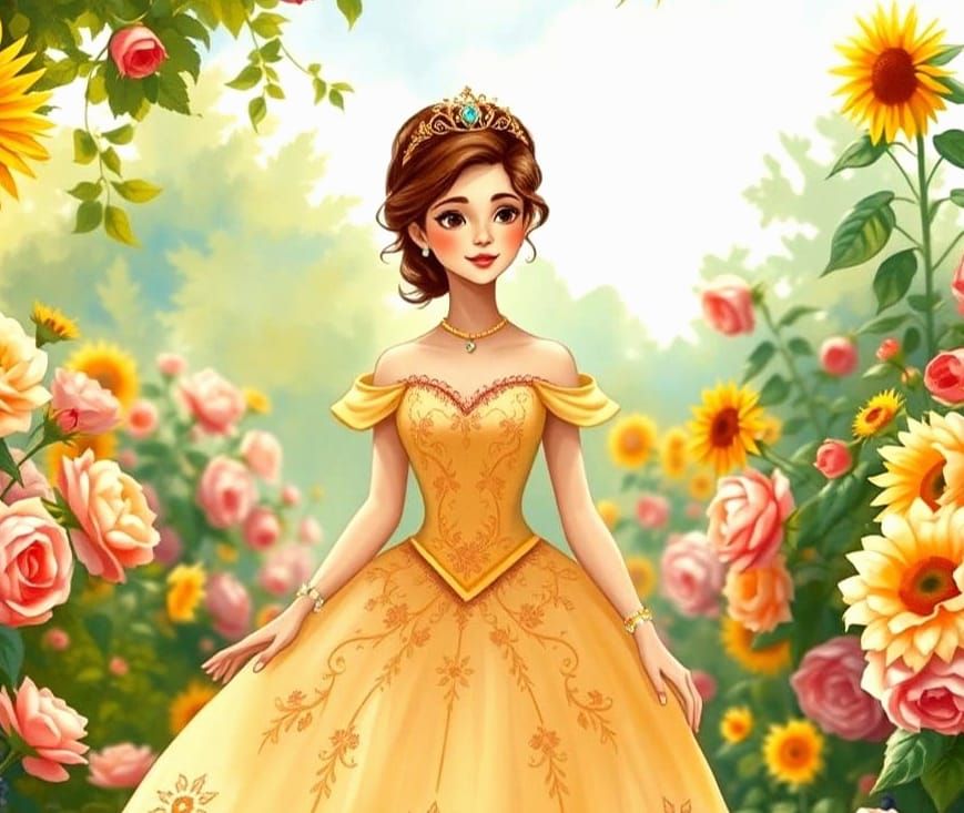 princess Belle in the garden
