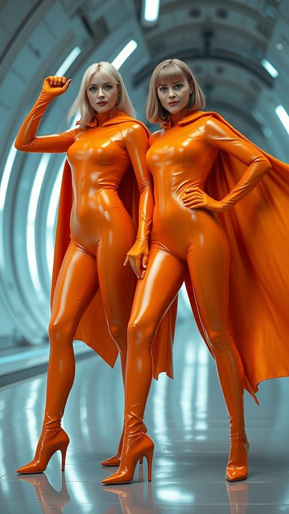 The Jetsons in Latex Catsuits: A Cinematic Still