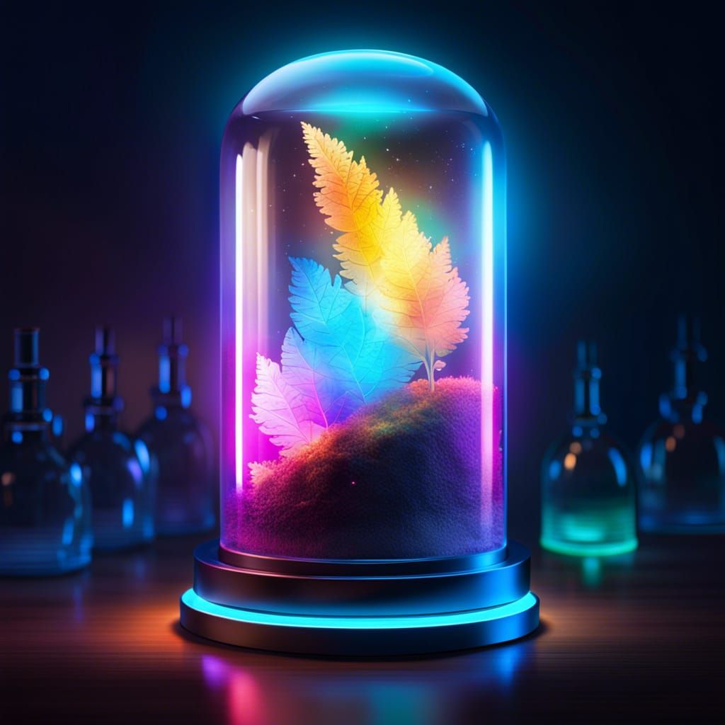 Bioluminescent Time Capsule Radiating Vibrant Colors