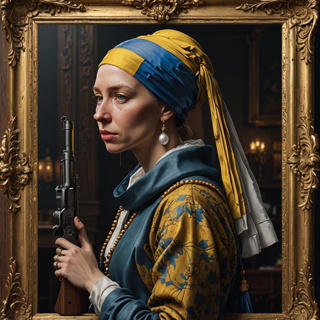 Simpsons Girl with a Pearl Earring and Weapon