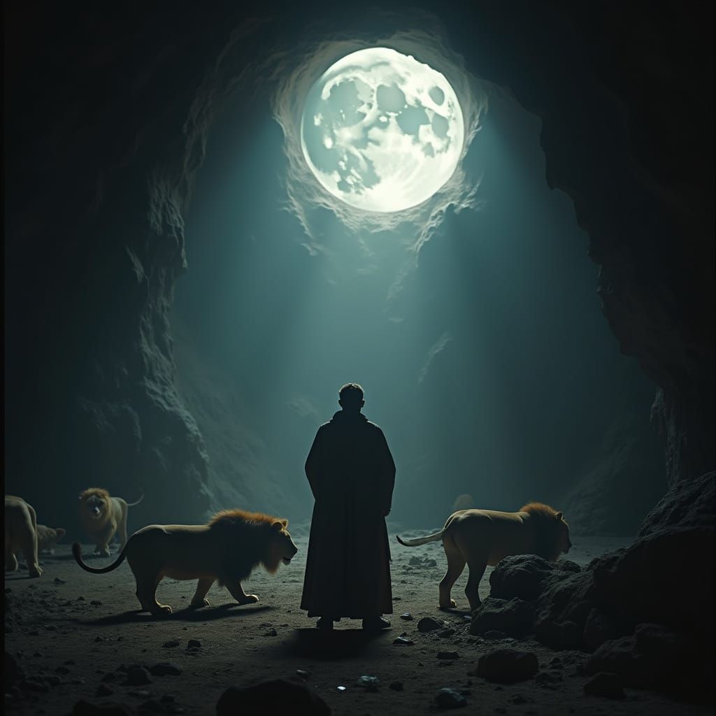 Daniel in the Lions' Den, Moonlit Serenity