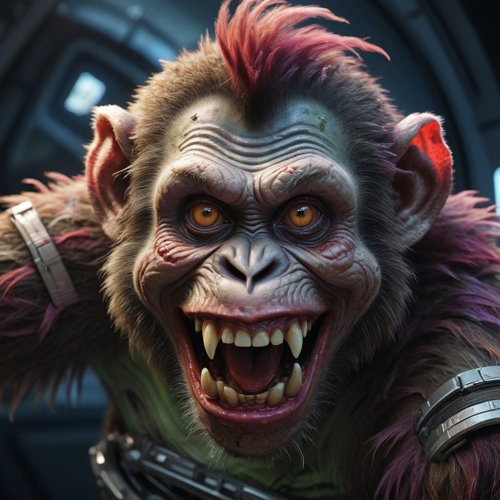 Cyberpunk Horror Clown in Space