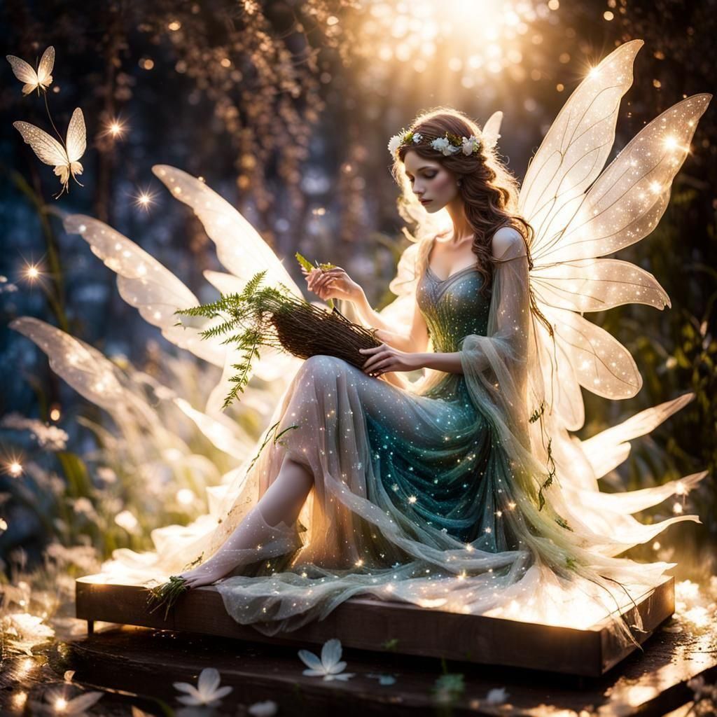 Ethereal Fairy Emerges from Enchanted Book