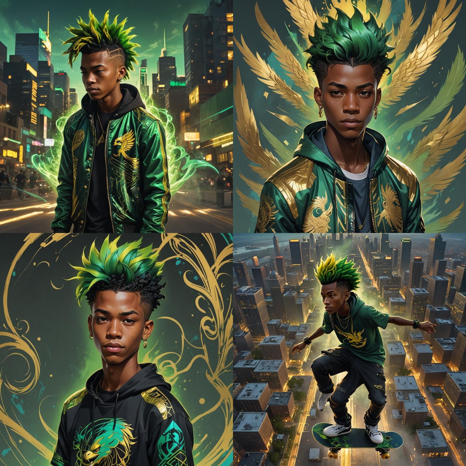 Skateboarder Portrait in Hyperdetailed Digital Art Style