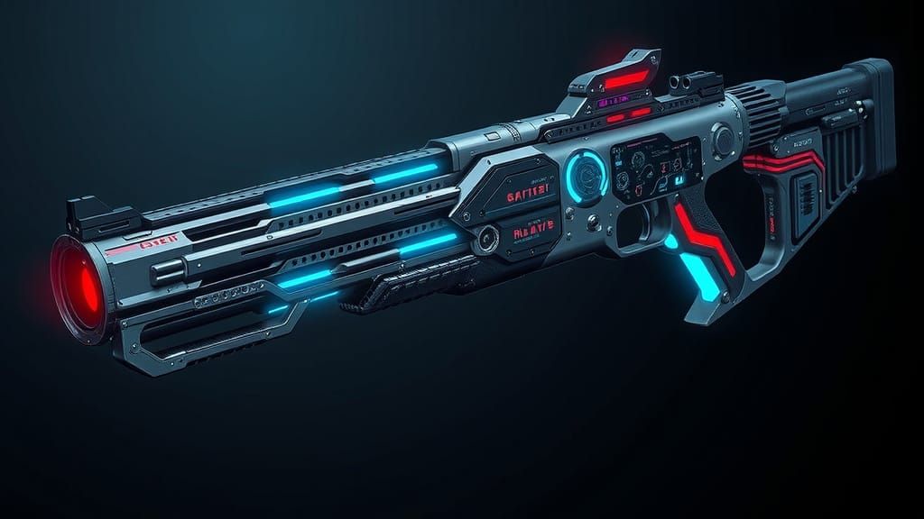 Cyberpunk Firearm in a Futuristic World