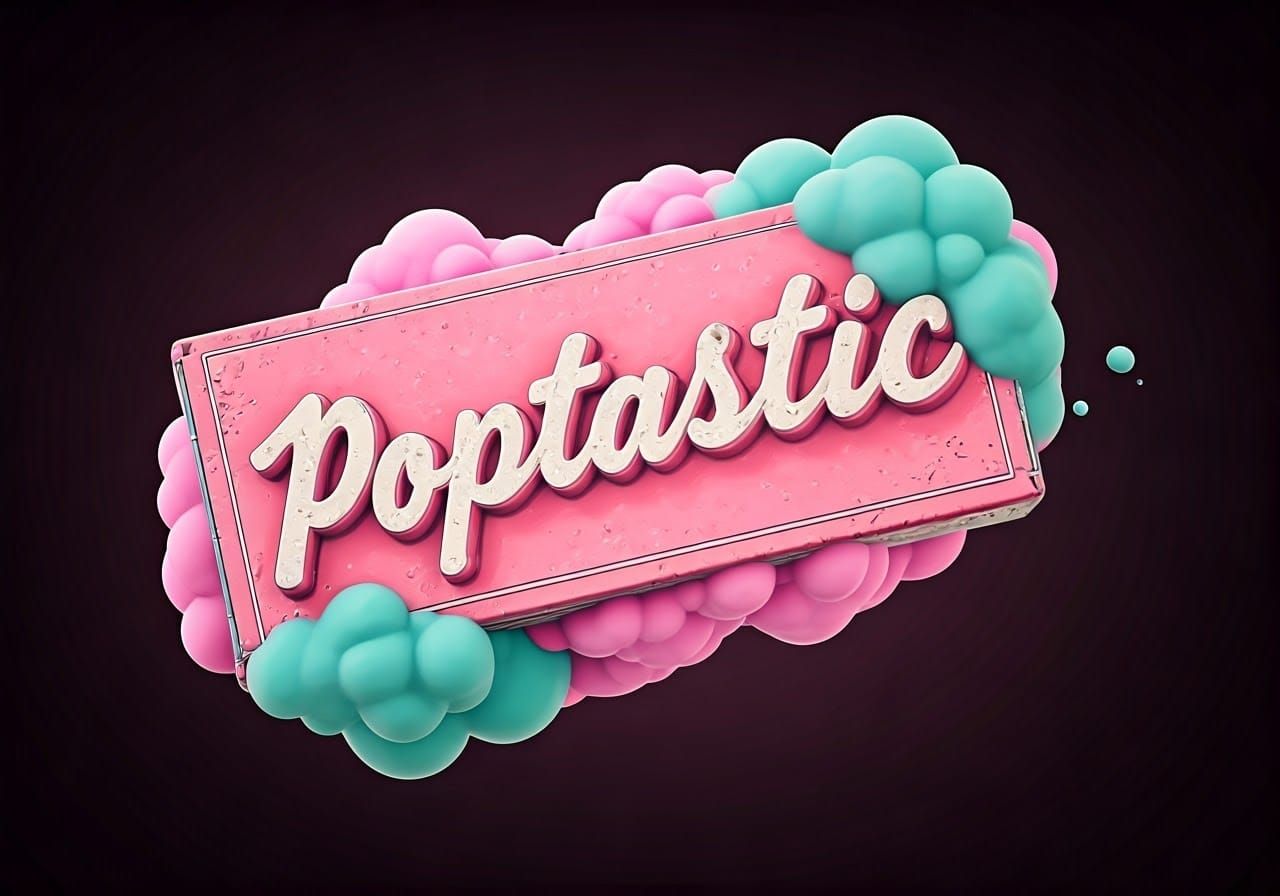 Fifties bubblegum packaging - lettering 'Poptastic'