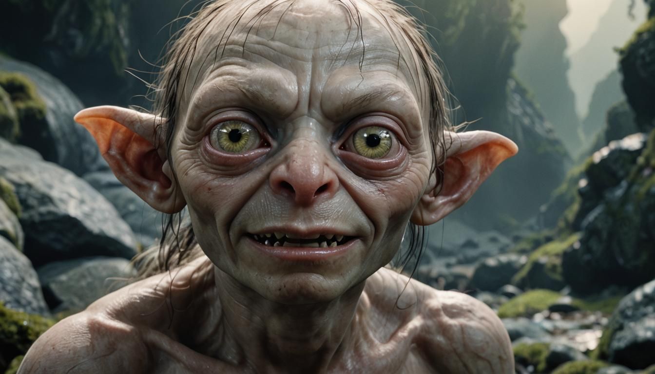 Gollum Portrait from LOTR: Detailed Matte Painting