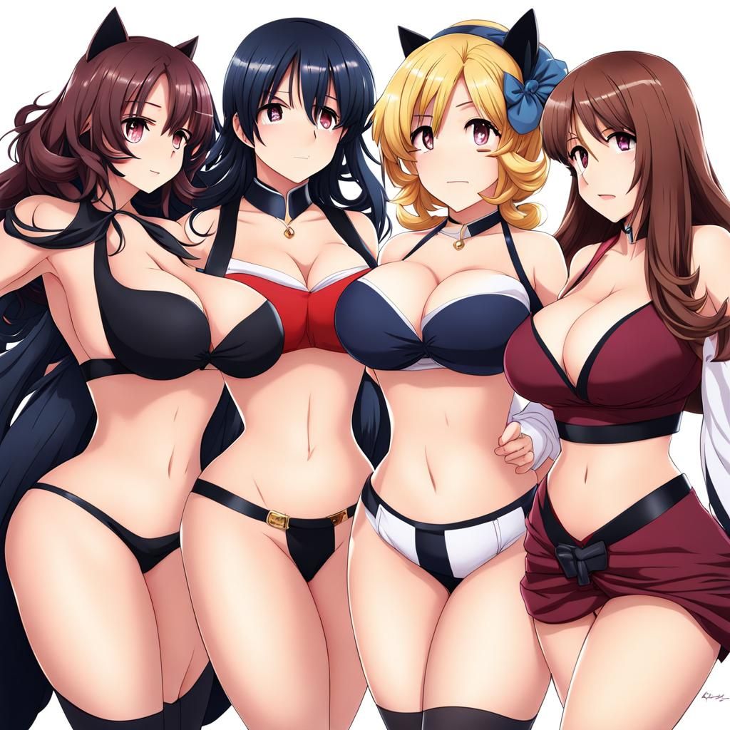 Anime Style Women with Exaggerated Proportions