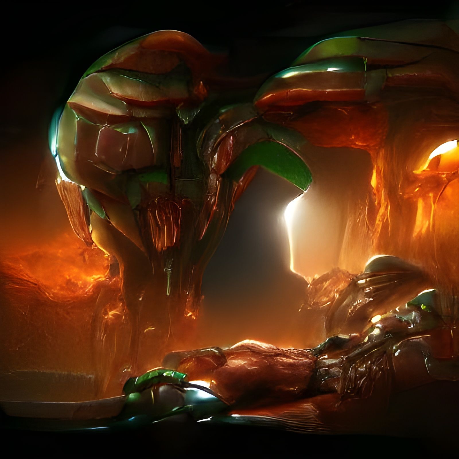Samus and Doom Slayer Sci-Fi Concept Art