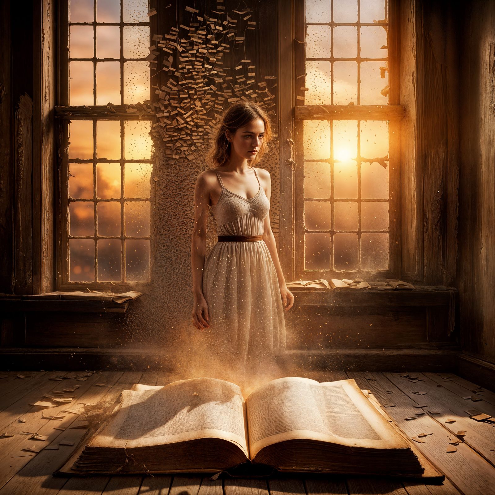 Words Manifesting as a Woman from Book